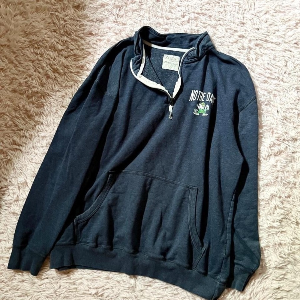 Notre Dame Fighting Irish Quarter Zip Pullover Sweatshirt Mens XL Campus College